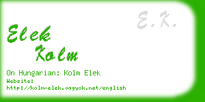 elek kolm business card